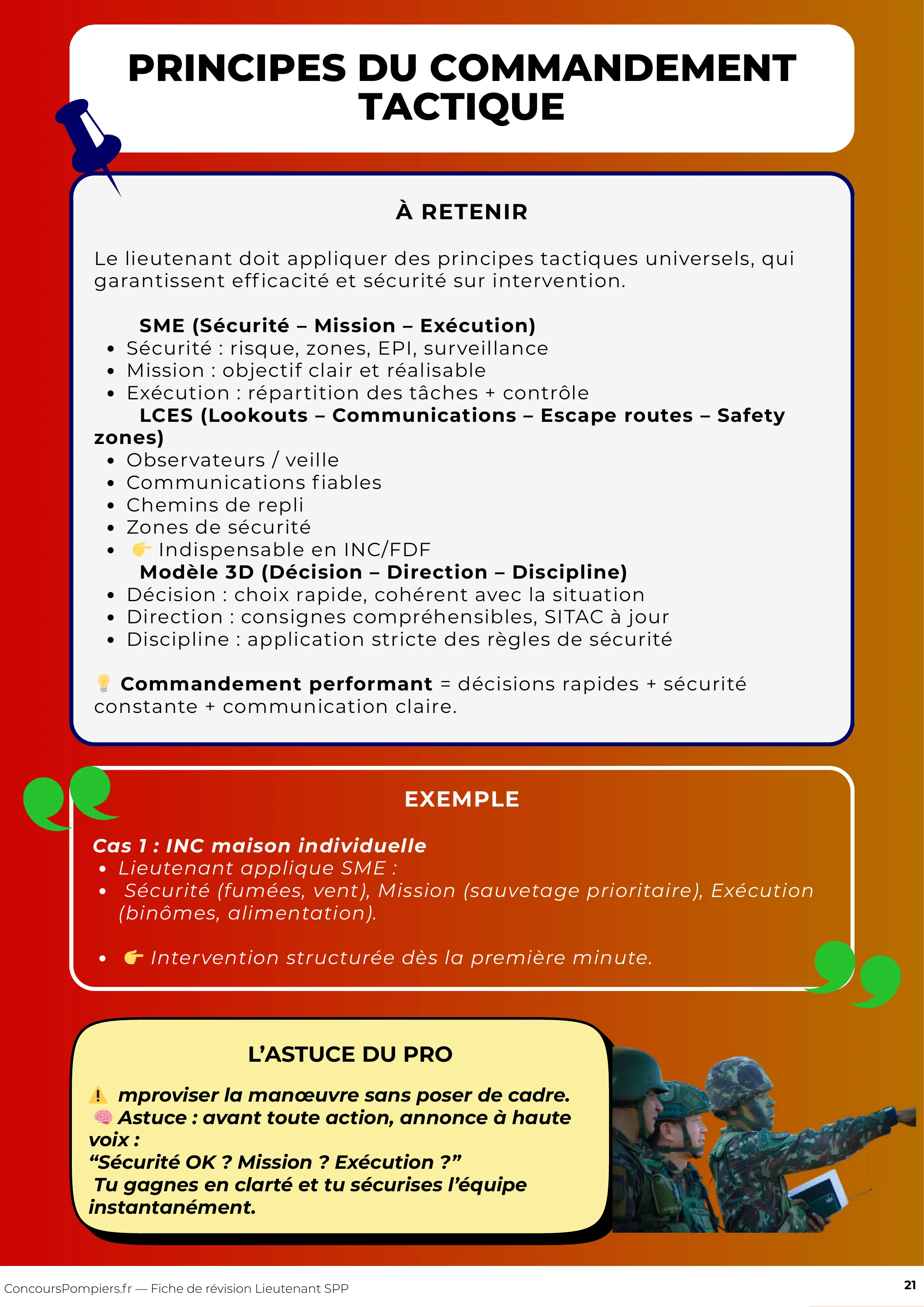 Aperçu fiche révision Lieutenant 2